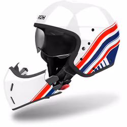 Airoh J110 Eon Casque jet, blanc-rouge-bleu, taille M pour Hommes