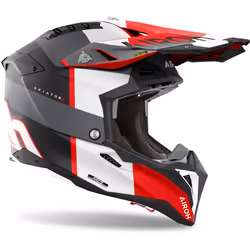 Airoh Aviator 3 Monarch Casque de motocross, noir-gris-rouge, taille L pour Hommes
