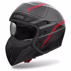 Airoh J 110 Slim Casque, noir-gris-rouge, taille XL pour Hommes