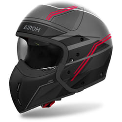 Airoh J 110 Slim Casque, noir-gris-rouge, taille XL pour Hommes