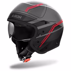 Airoh J 110 Slim Casque, noir-gris-rouge, taille XL pour Hommes