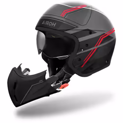 Airoh J 110 Slim Casque, noir-gris-rouge, taille XL pour Hommes