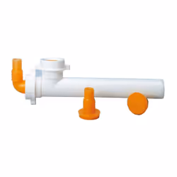 Raccord blanc horizontal 2 sorties diamètre 40mm, pour prises machine à laver ou lave vaisselle. Raccord en polypropylene liv ...
