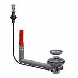 Bonde pour évier automatique à câble, vidage avec trop plein vertical LIRA référence 9.3261.12. Ce kit est adaptable sur des ...