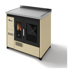 Cuisinière à granulés avec four ventilé Eva Calor Enrica 9 kW Ivoire