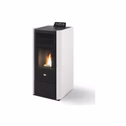 Le poêle à granules ventilé étanche Nora de la marque EVA CALOR peut chauffer un volume jusqu'à 160m3 grâce à sa puissance no ...