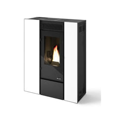 Poêle à granules slim étanche canalisable Eva Calor Viola 10 kW Blanc