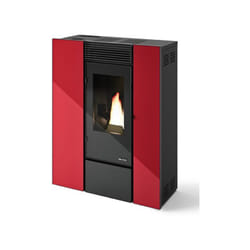 Poêle à granules slim étanche canalisable Eva Calor Denise 10 kW Rouge