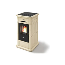 Poêle à granules céramique Eva Calor Alina 8 kW Ivoire