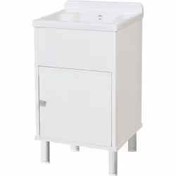 Mini évier en résine PVC renforcée Dimensions 43 x 34 x 78 cm Fermeture simple porte à ouverture réversible Livré en kit de m ...