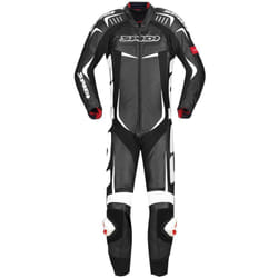 Spidi Track Wind Pro Combinaison de cuir de moto One Piece, noir-blanc, taille 56 pour Hommes