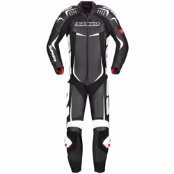 Spidi Track Wind Pro Combinaison de cuir de moto One Piece, noir-blanc, taille 56 pour Hommes