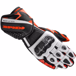 Spidi Carbo 5 Gants de moto, noir-blanc-rouge, taille 2XL pour Hommes