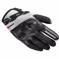 Spidi Flash-R Evo Tex Gants de moto pour femmes, noir-blanc, taille S