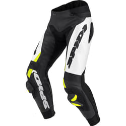 Spidi RR Pro Warrior Pantalon de moto en cuir, noir-blanc-jaune, taille 50 pour Hommes