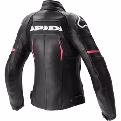 Spidi Evorider 2 Veste en cuir de moto pour dames, noir-rouge, taille 42 pour Femmes