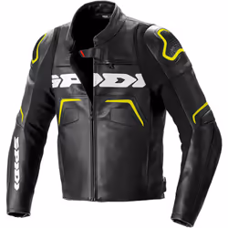 Spidi Evorider 2 Veste en cuir de moto, noir-jaune, taille 50 pour Hommes
