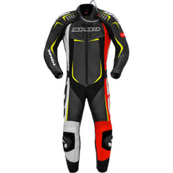 Spidi Track Wind Pro Combinaison de cuir de moto One Piece, noir-blanc-rouge, taille 46 pour Hommes