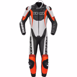 Spidi Sport Warrior Pro Costume en cuir de moto perforé une pièce, noir-rouge, taille 52 pour Hommes