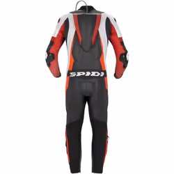 Spidi Sport Warrior Pro Costume en cuir de moto perforé une pièce, noir-rouge, taille 52 pour Hommes