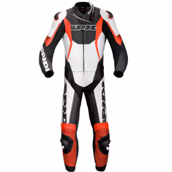 Spidi Sport Warrior Touring Two Piece Costume en cuir de moto, noir-rouge, taille 48 pour Hommes