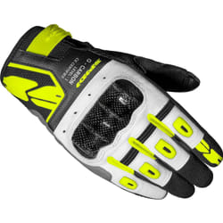 Spidi G-Carbon Gants de moto de dames, noir-blanc-jaune, taille L pour Femmes
