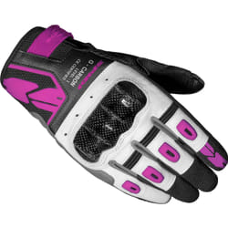 Spidi G-Carbon Gants de moto de dames, noir-blanc-rose, taille XS pour Femmes
