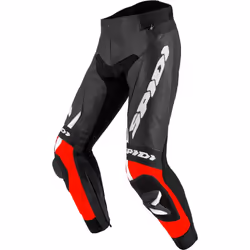 Spidi RR Pro 2 Pantalon de moto en cuir, noir-blanc-rouge, taille 50 pour Hommes