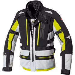 Spidi H2Out Allroad Veste textile de moto, noir-gris-jaune, taille M pour Hommes