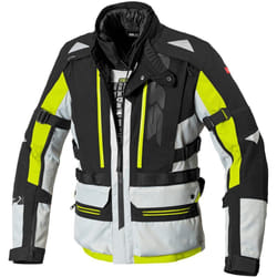 Spidi H2Out Allroad Veste textile de moto, noir-gris-jaune, taille 4XL pour Hommes