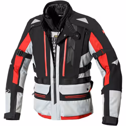 Spidi H2Out Allroad Veste textile de moto, noir-gris-rouge, taille M pour Hommes