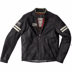 Spidi Vintage Veste en cuir de moto, noir-gris, taille 54 pour Hommes