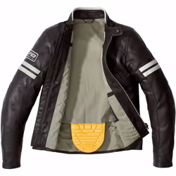 Spidi Vintage Veste en cuir de moto, noir-gris, taille 54 pour Hommes
