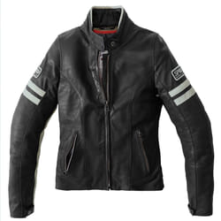 Spidi Vintage Veste en cuir de moto de dames, noir-gris, taille 40 pour Femmes