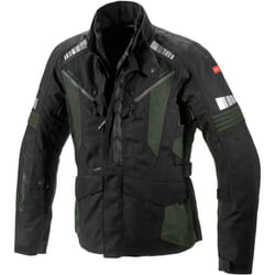 Spidi H2Out Outlander Veste textile de moto, noir-gris-vert, taille 3XL pour Hommes