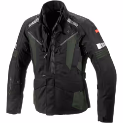 Spidi H2Out Outlander Veste textile de moto, noir-gris-vert, taille 3XL pour Hommes