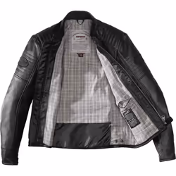 Spidi Clubber Veste en cuir de moto, noir, taille 52 pour Hommes