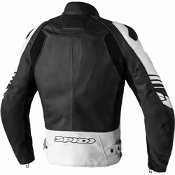 Spidi Track Warrior Veste en cuir de moto, noir-blanc, taille 48 pour Hommes