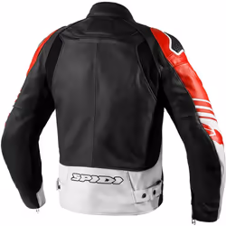 Spidi Track Warrior Veste en cuir de moto, noir-rouge, taille 50 pour Hommes