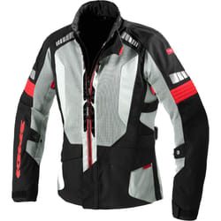 Spidi Terranet Veste textile de moto, noir-gris-rouge, taille 2XL pour Hommes