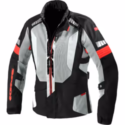 Spidi Terranet Veste textile de moto, noir-gris-rouge, taille 2XL pour Hommes