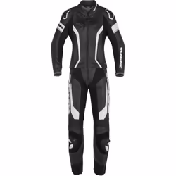 Spidi Laser Touring Deux pièces dames costume en cuir de moto, noir-blanc, taille 44 pour Femmes
