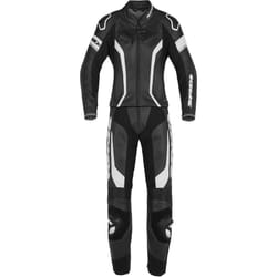 Spidi Laser Touring Deux pièces dames costume en cuir de moto, noir-blanc, taille 44 pour Femmes