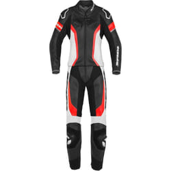 Spidi Laser Touring Deux pièces dames costume en cuir de moto, noir-blanc-rouge, taille 40 pour Femmes