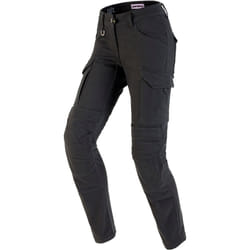 Spidi Pathfinder Cargo Pantalon textile de moto pour femmes, noir-gris, taille 34