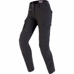 Spidi Pathfinder Cargo Pantalon textile de moto pour femmes, noir-gris, taille 34