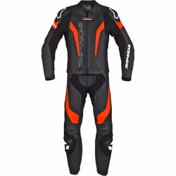 Spidi Laser Touring Costume en cuir de moto deux pièces, noir-rouge, taille 50 pour Hommes