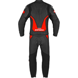 Spidi Laser Touring Costume en cuir de moto deux pièces, noir-rouge, taille 54 pour Hommes
