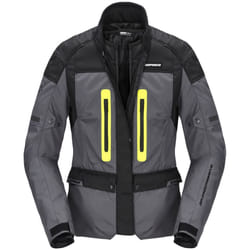 Spidi Traveler 3 H2Out Veste textile de moto pour dames, noir-gris-jaune, taille XL pour Femmes