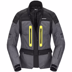 Spidi Traveler 3 H2Out Veste textile de moto pour dames, noir-gris-jaune, taille XL pour Femmes